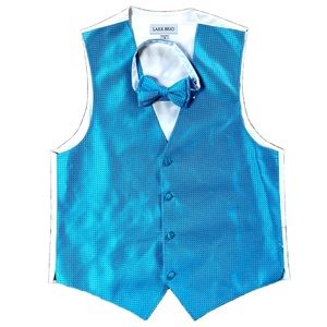 Larr Brio formal vest & matching bow tie Homecoming Prom Mens Small to Medium